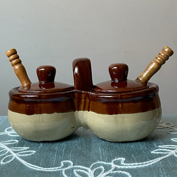 Other - Vintage Stoneware Condiment Crock